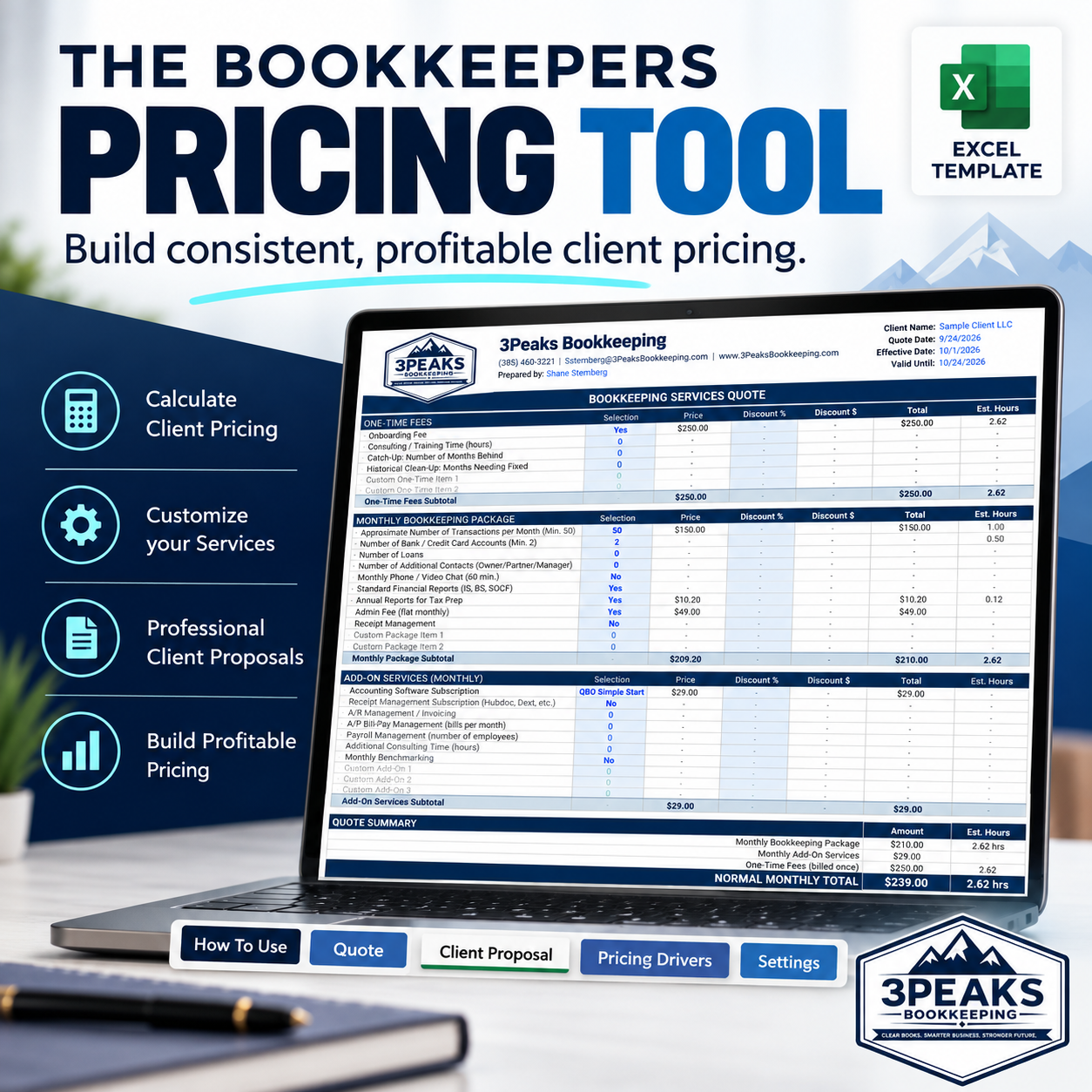The Bookkeepers Pricing Tool