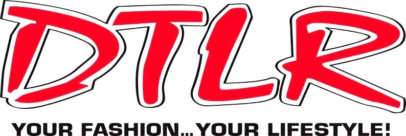 Logo with the letters 'DTLR' in red with black and white outline and the tagline 'Your Fashion…Your Lifestyle!' in black text.