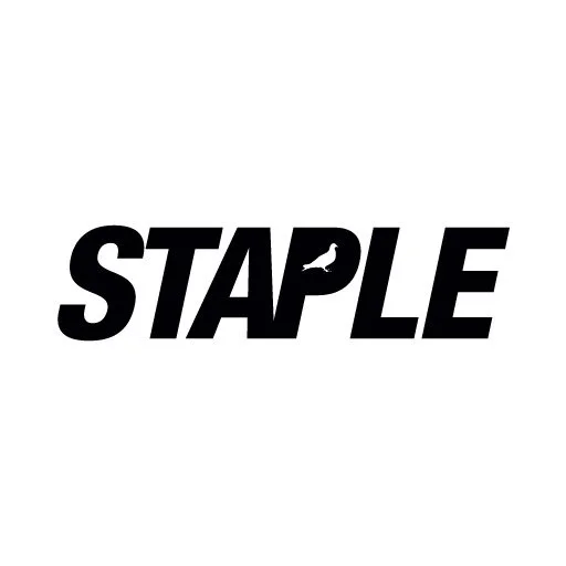 The word "STAPLE" in bold black letters with a small bird silhouette above the letter "A."