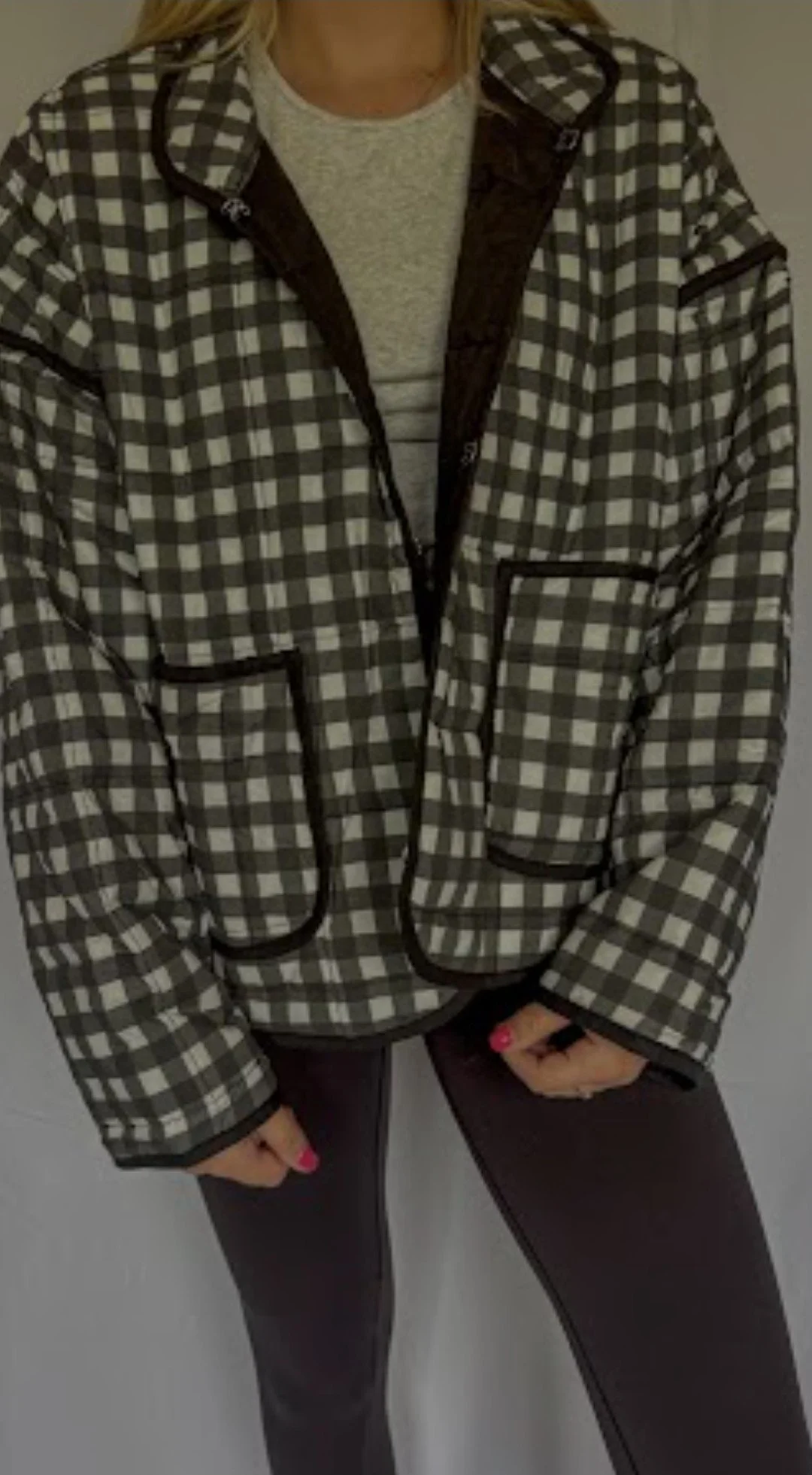 Black and White Quilted Jacket