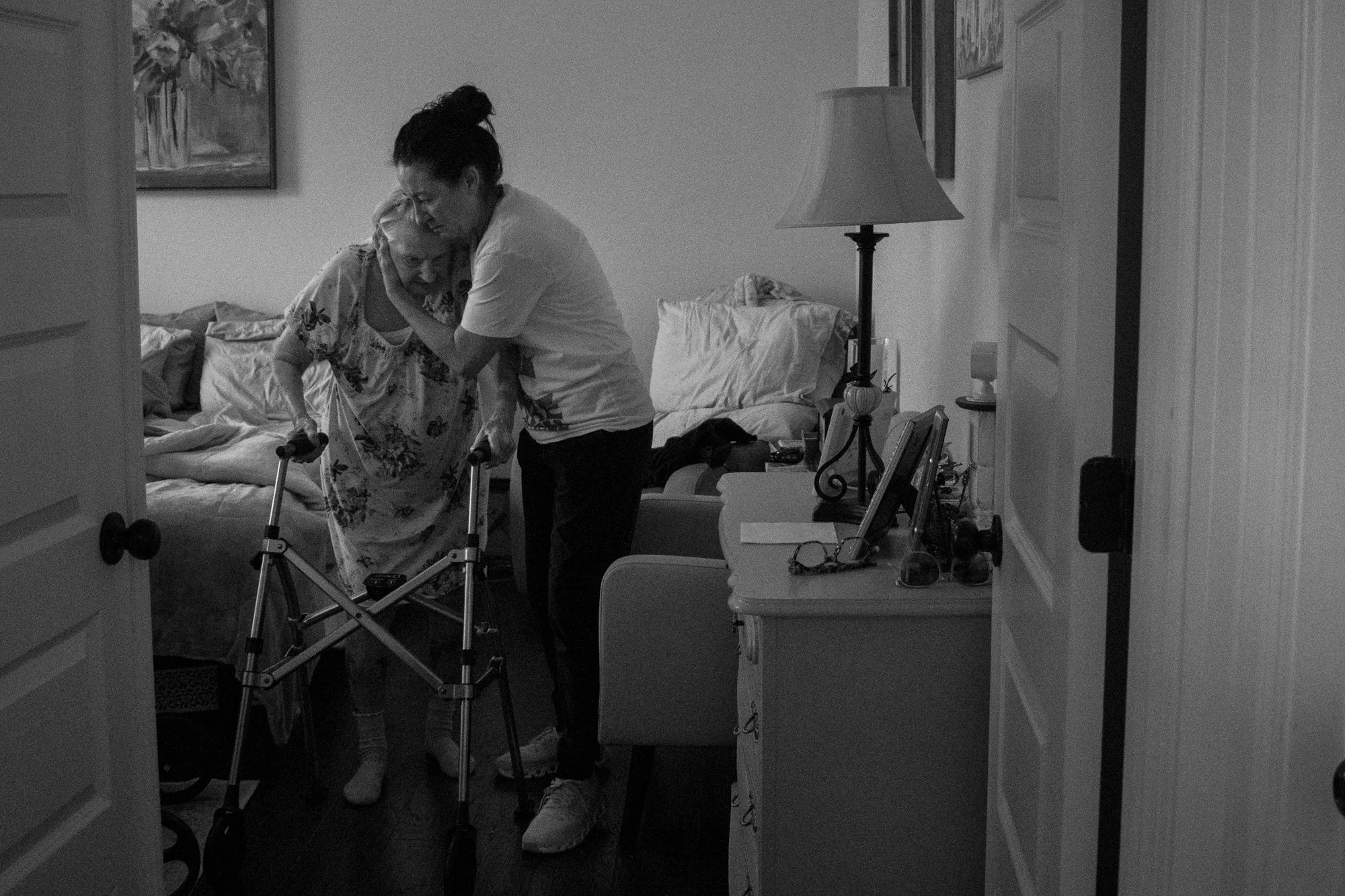 Tina embraces Mary. She said that although her caregiving journey has been challenging, it has also been deeply rewarding. 

“My parents were always very selfless people,” Tina said. “At the end of the day, I thank God for the time that we’ve had and