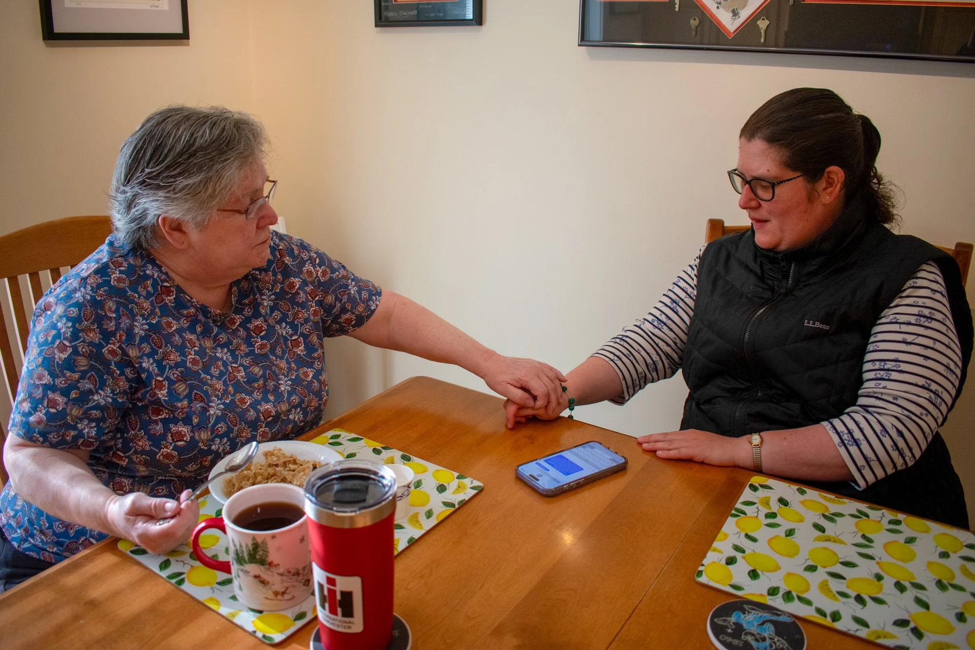 Marge embraces Andrea on Monday, June 2 before she goes to work. 

Marge has a 63-year-old brother, Joe, who has an intellectual disability. She said growing up with Joe taught her compassion and how to defend her family. 

“I think as a little girl 