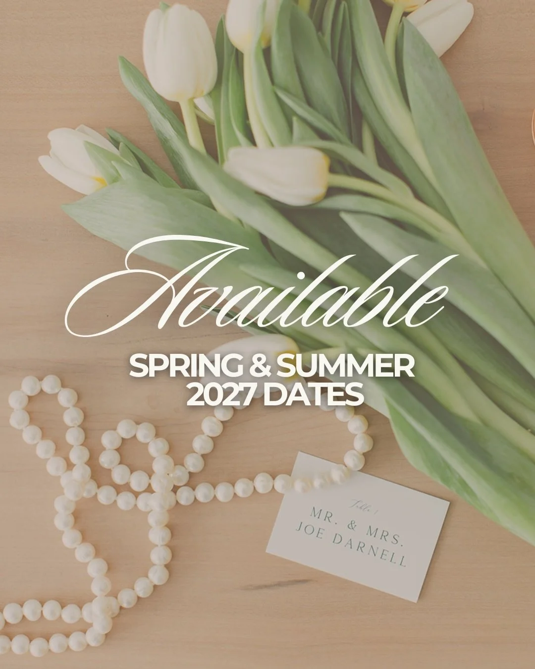 2027 Spring and Summer dates are booking quickly! Check out our availability and inquire to secure your dream date! 🤍 

Send to your engaged or almost-engaged friends💍