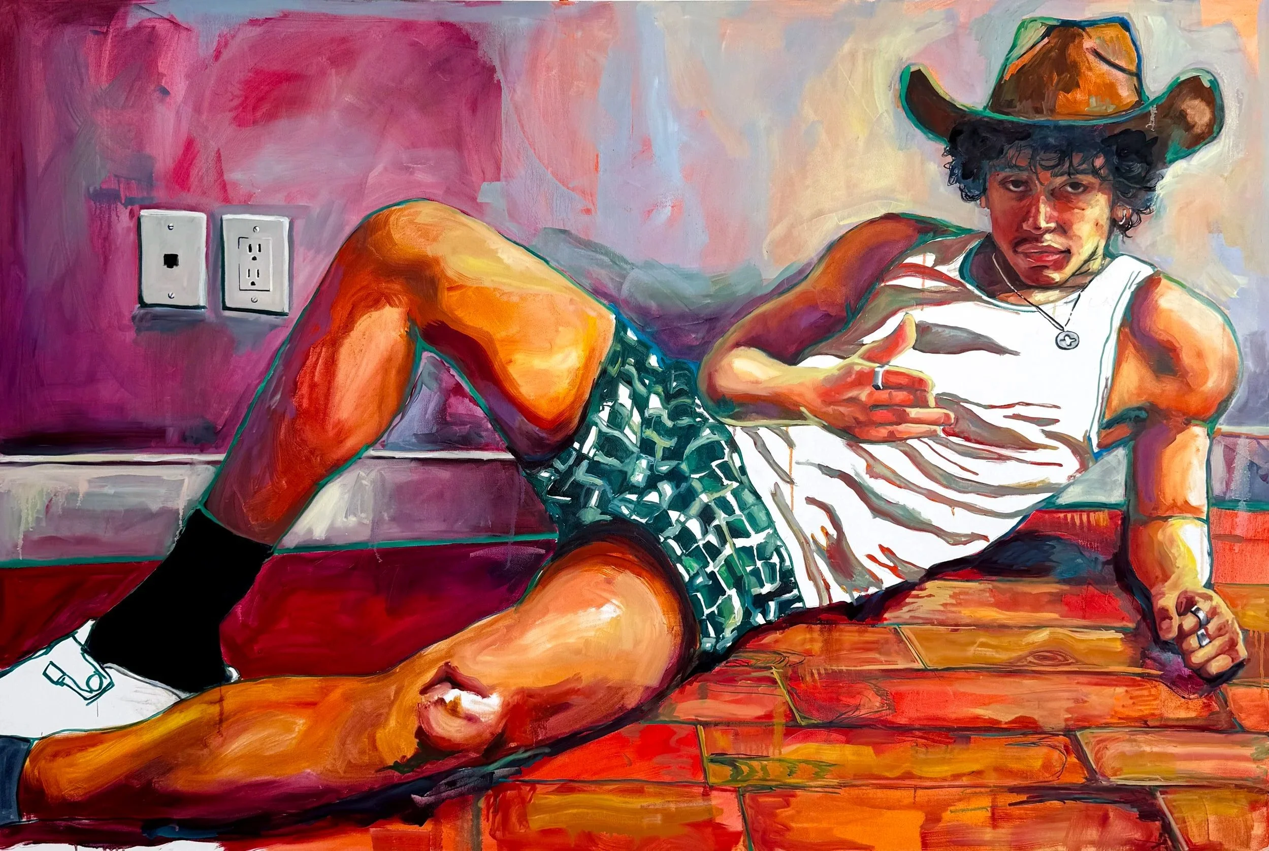 Country Boy Quitter, 2025, 48 in x 72 in, (121.92 cm x 182.88 cm), Oil on Canvas