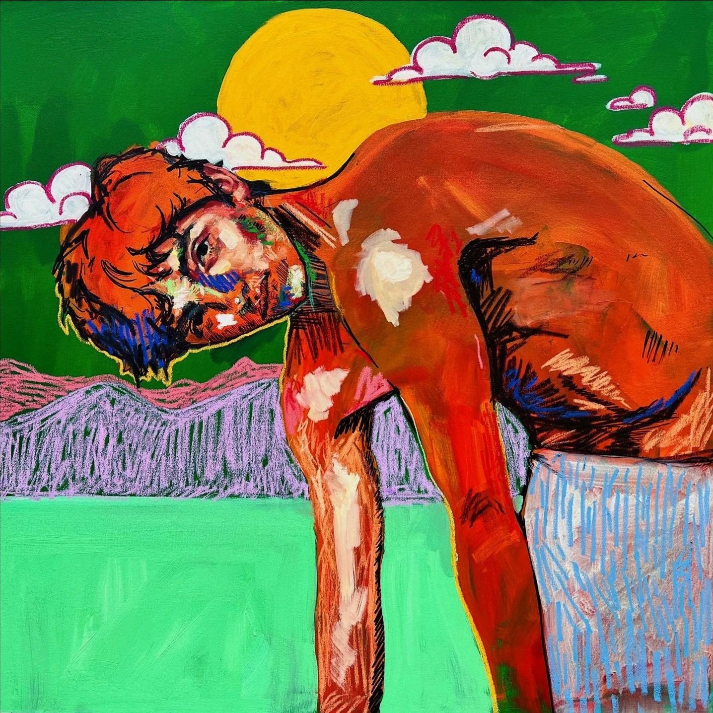 Pasture, 2022, 40 in x 40 in (101.6 cm x 101.6 cm), Mixed Media on Canvas