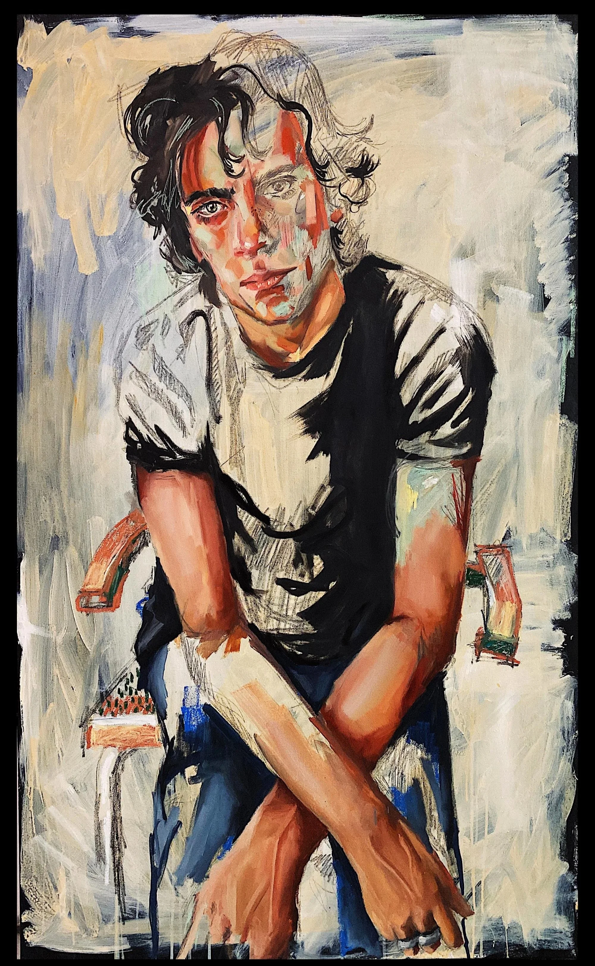 Anthony, 2022, 60 in x 36 in ( 152.4 cm x 91.44 cm) Mixed Media On Canvas