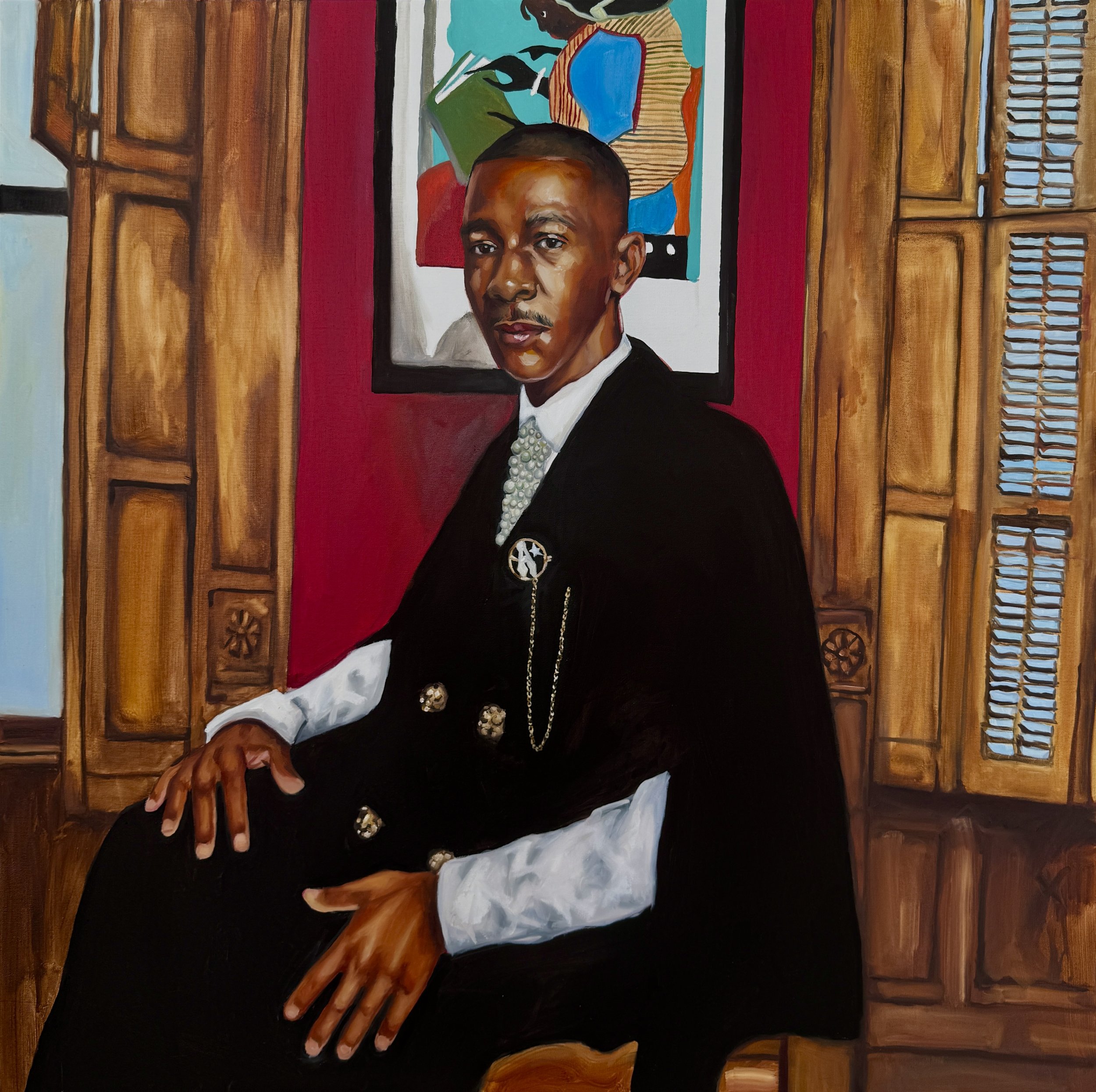 Restraint, 2025, 48 in x 48 in (121.92 cm x 121.92 cm), Oil on Canvas