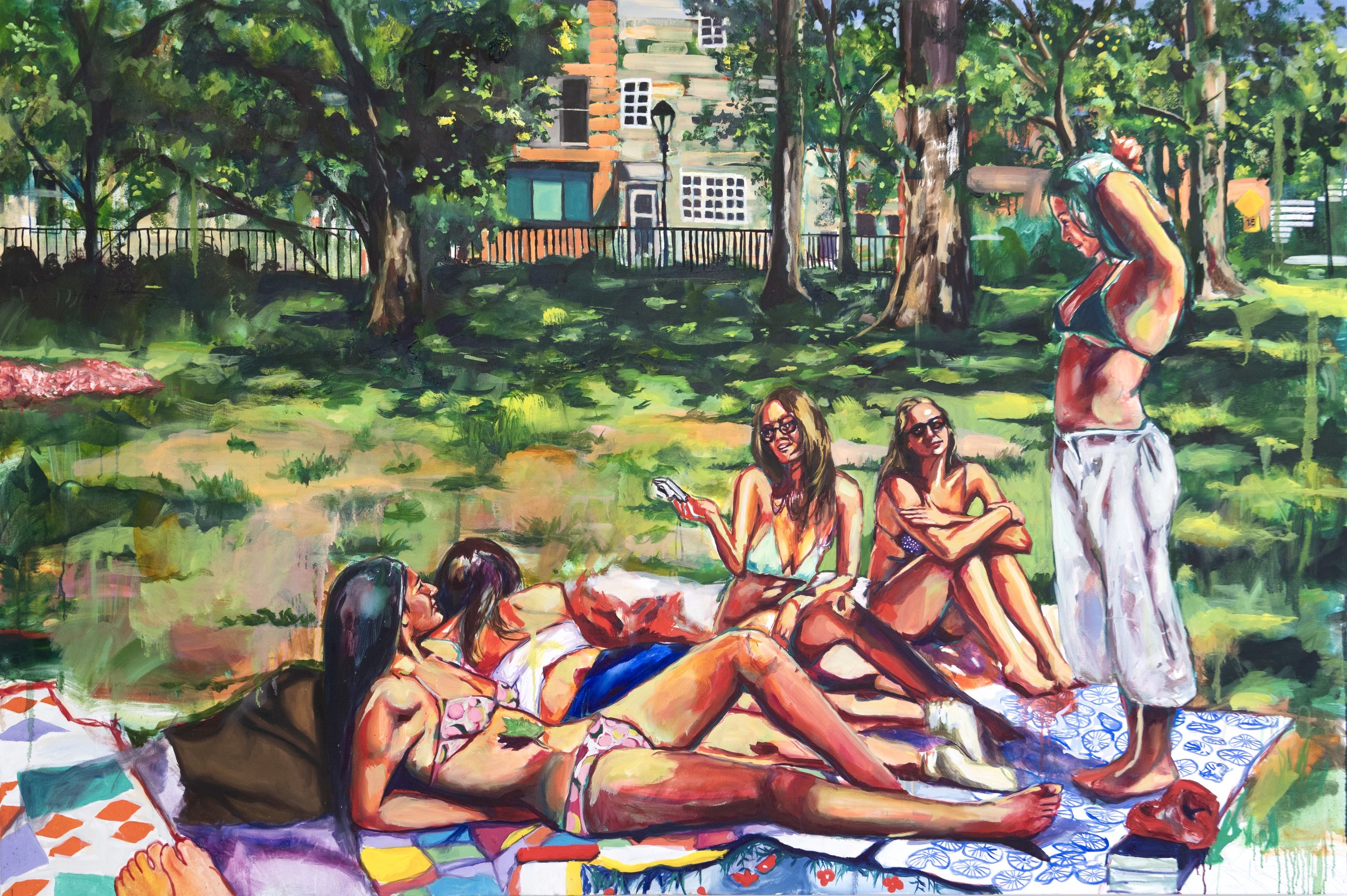 Le Déjeuner Sur L'Herbe, 2026
48 in x 72 in (121.92 cm x 182.88 cm),
Oil on Canvas