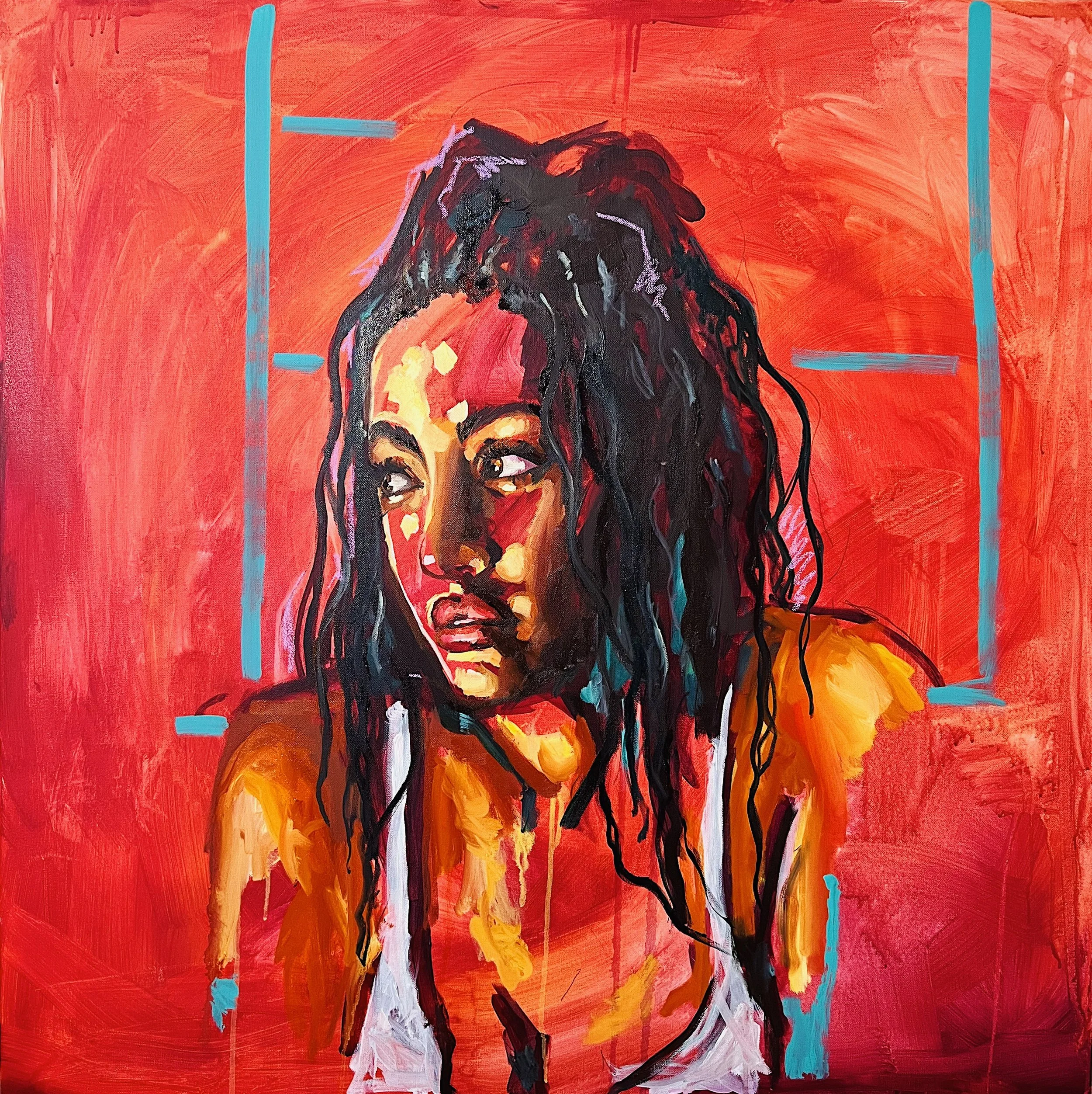 Tinbete (2/2), 2023, 36 in x 36 in (91.44 cm x 91.44 cm), Mixed Media on Canvas