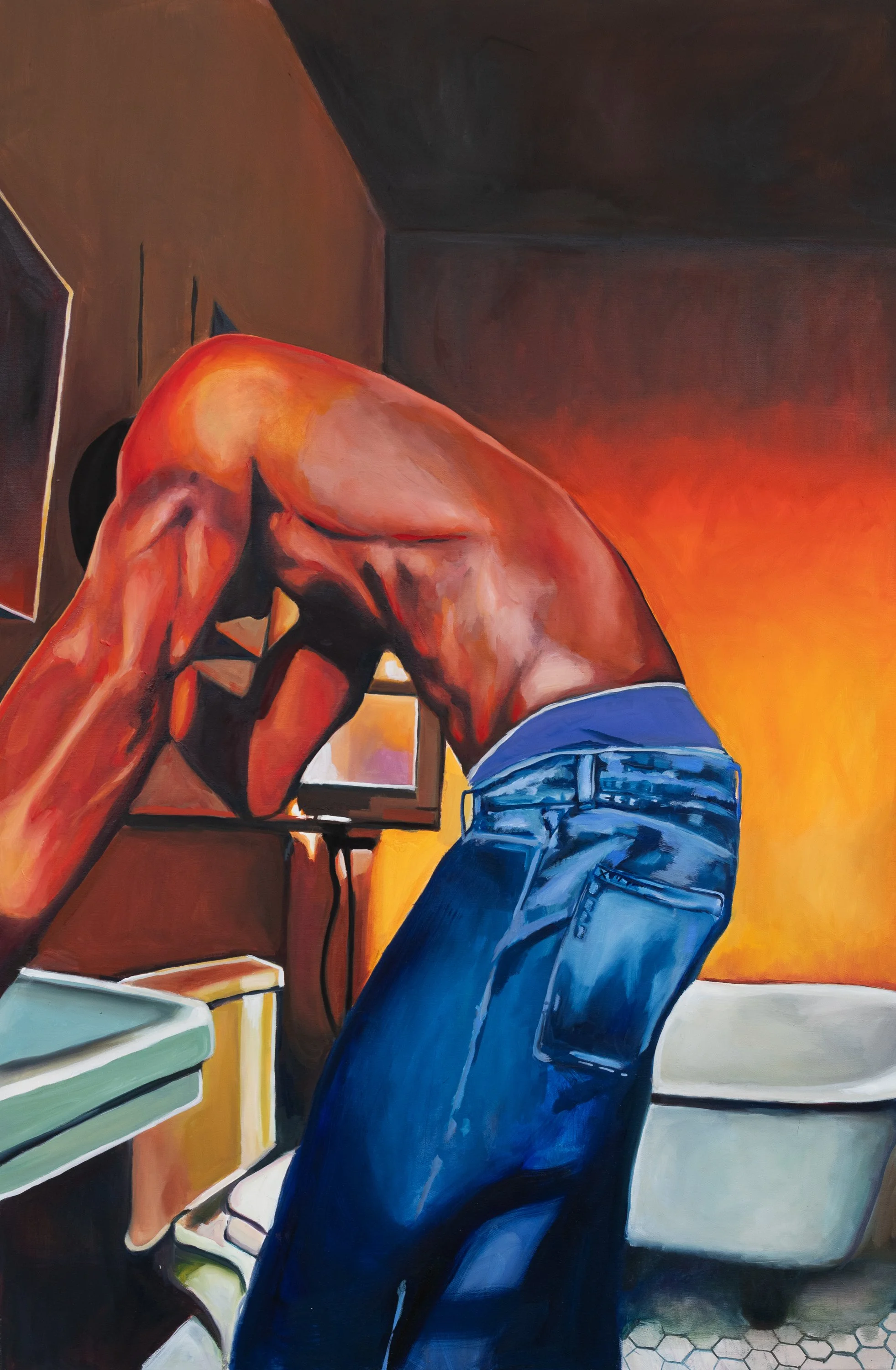 Golden Boy, 2026, 60 in x 40 in (152.4 cm x 101.6 cm), Oil on Canvas