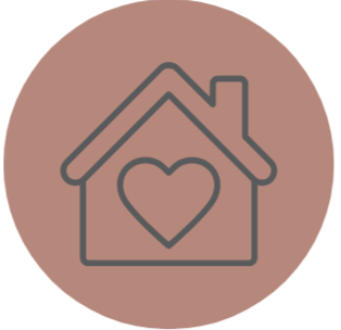 An abstract outline icon with a rainbow-shaped pattern within a circle shape.