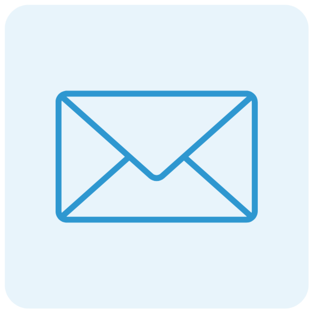 Icon of a closed envelope representing email or messaging.