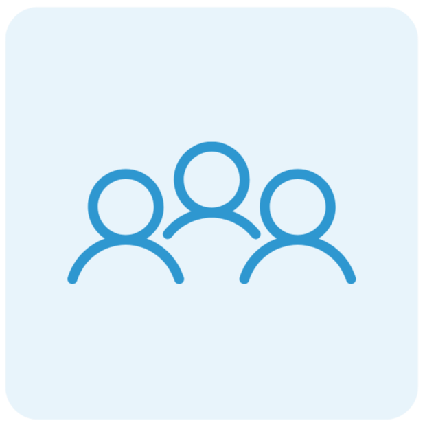 Icon of three people arranged in a group.