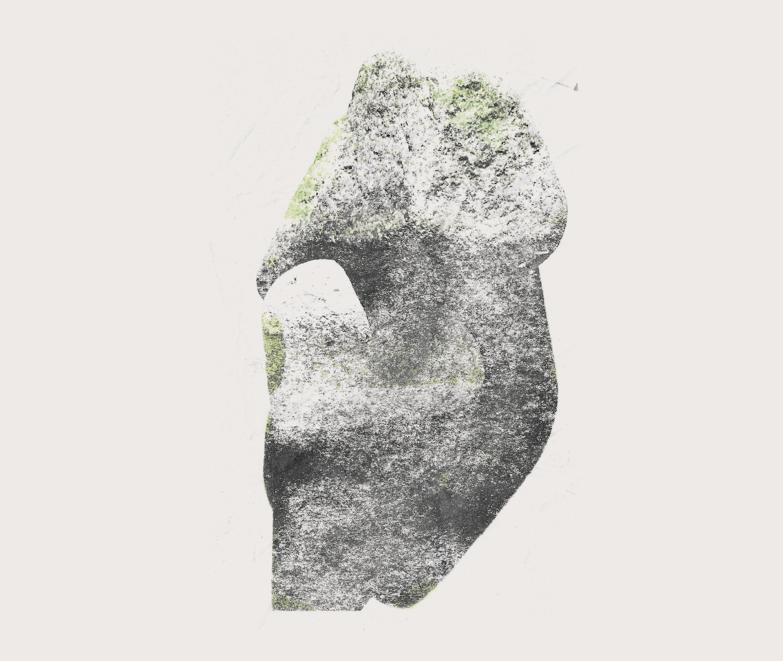 A close-up of a person's torso, showing flexed bicep muscle, with a background that is mostly white.