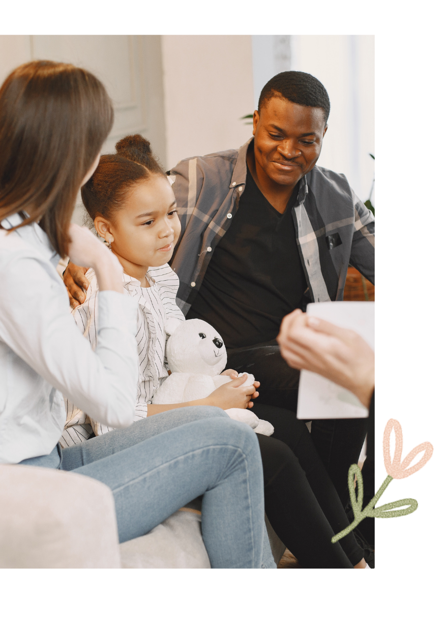 Family therapy setting with counselor and child at Meadowbrook Counseling in Athens, Alabama.