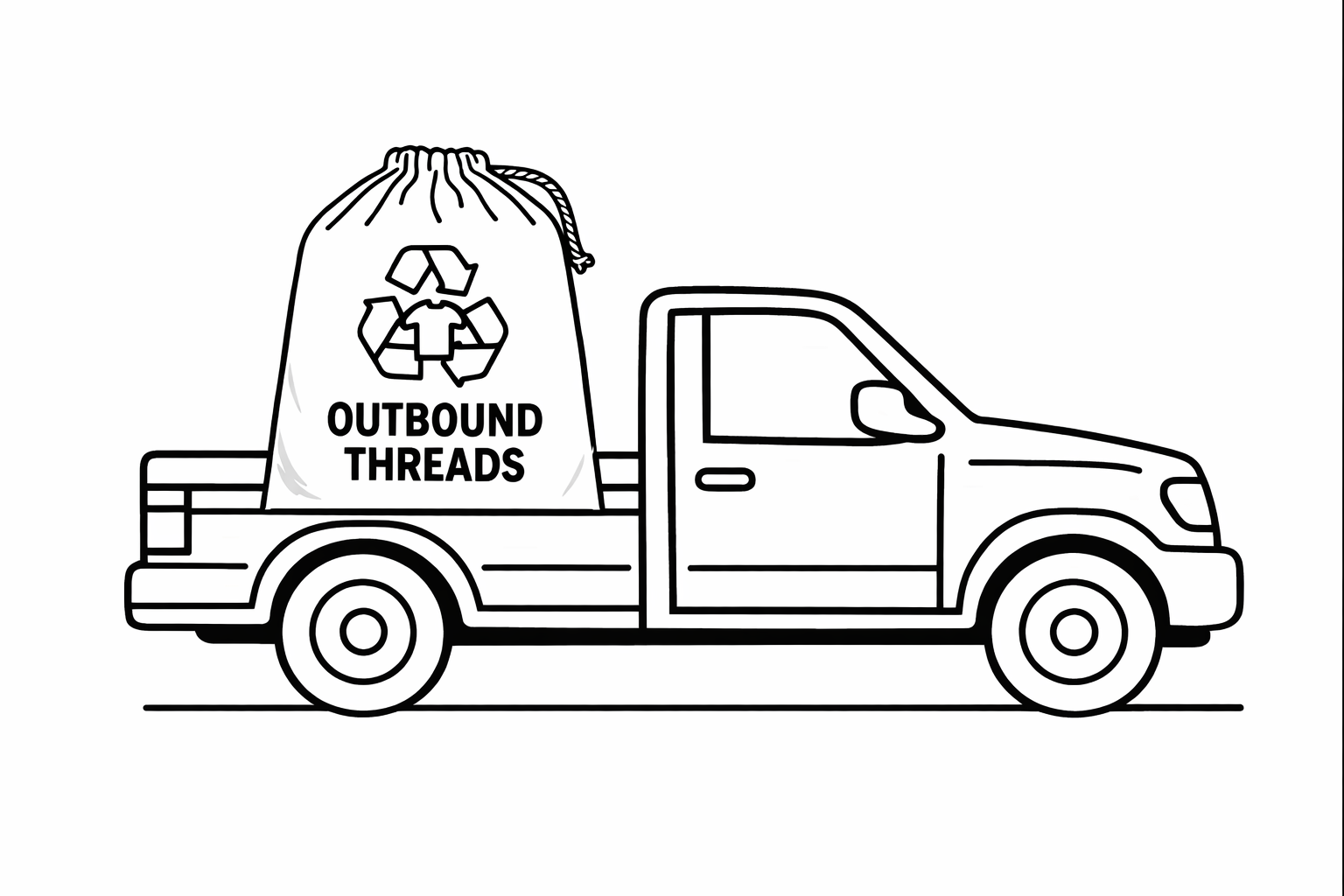 Minimalist pickup with outbound threads bag.png