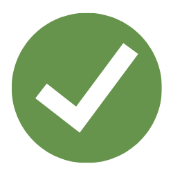 A green circle with a white checkmark inside.