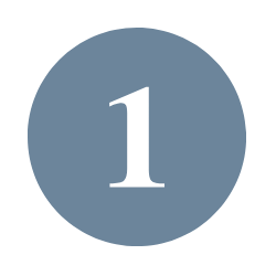 Number 1 inside a blue circle