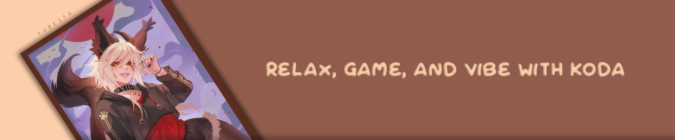 A digitally illustrated character with fox ears and long blonde hair, wearing a black jacket and red shirt, lying on her back with a playful expression.