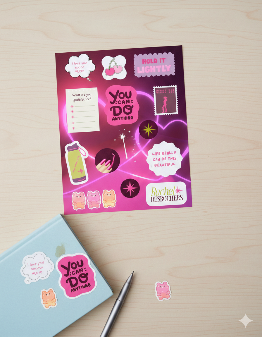 Radiate Positivity: The Rachel DesRochers Sticker Pack