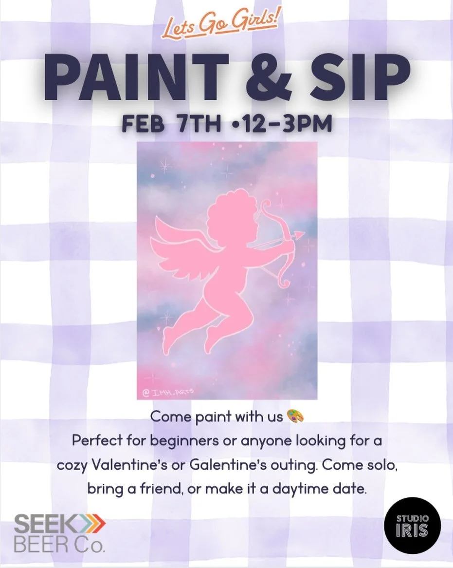 💘 Valentine&rsquo;s Paint &amp; Sip 💘
Local artist Iris will be leading us for a fun, relaxed afternoon of creativity, connection, and a little sipping. We&rsquo;ll be painting together in a laid-back setting, perfect for beginners or anyone lookin