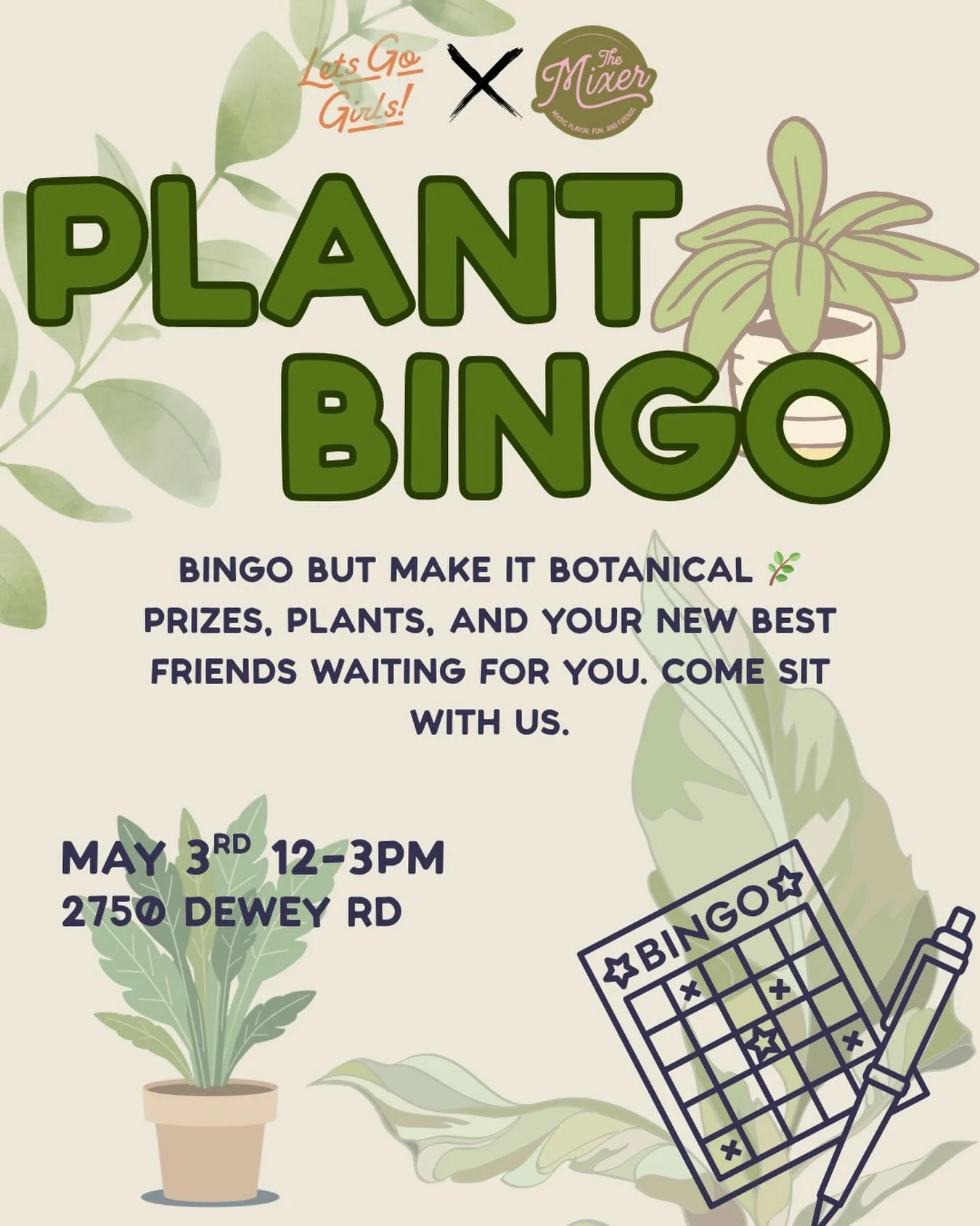 🍃 PLANT BINGO 🍃
Okay San Diego, You&rsquo;ve never played bingo like this before. 🌿
We&rsquo;re bringing together a room full of women who love plants, good vibes, and even better company &mdash; and turning it into the most fun afternoon you&rsqu