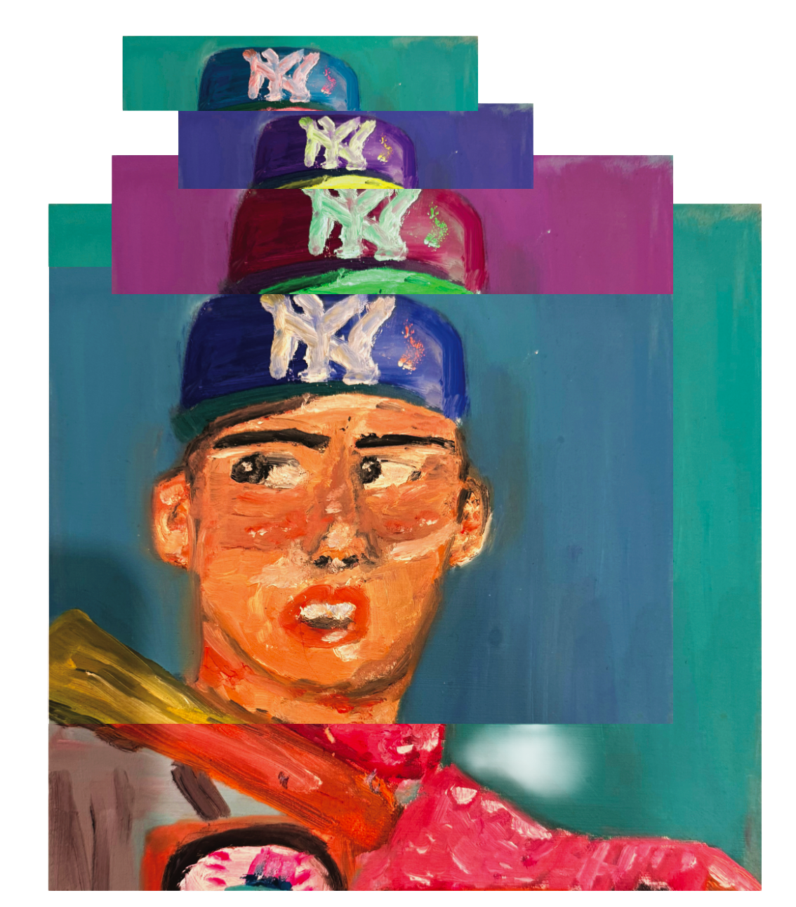 Mickey Mantle (acrylic paint on canvas - rendered into a digital collage 10x15in)