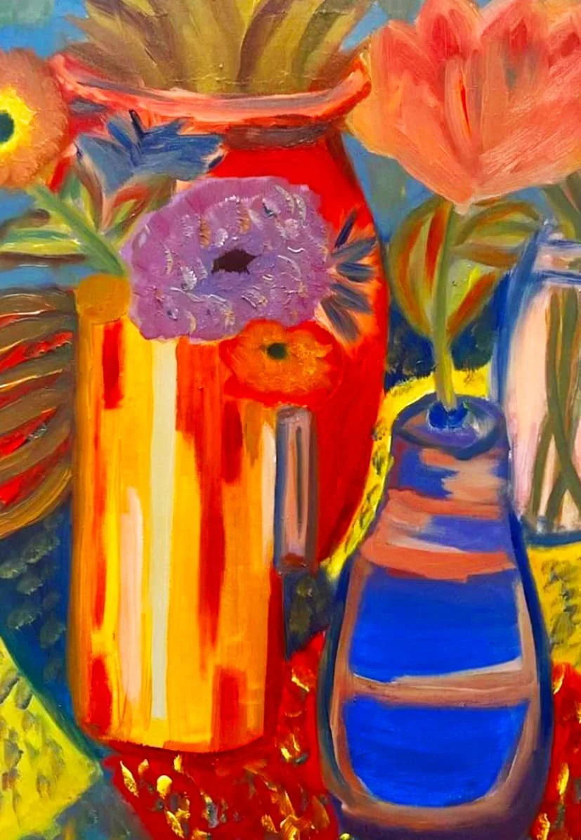 Flower Still Life (oil paint on canvas 11x20in) 