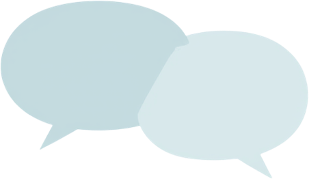 Two speech bubbles indicating conversation.