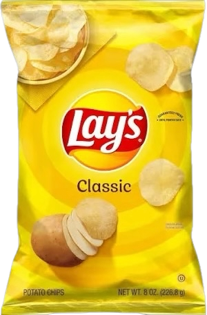 Bag of Lay's Classic potato chips.