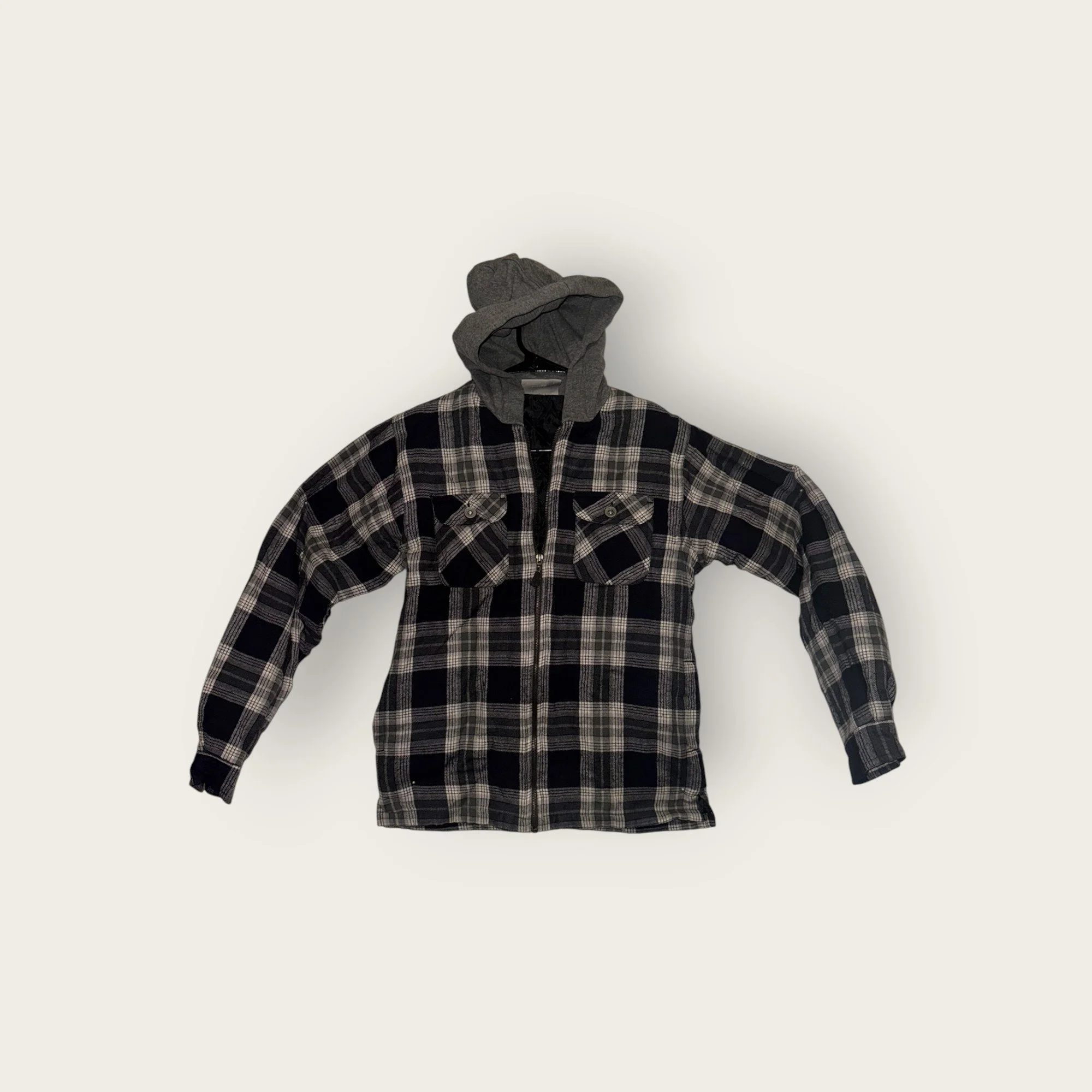 Gotcha Black Plaid Zip-Up Jacket.jpg