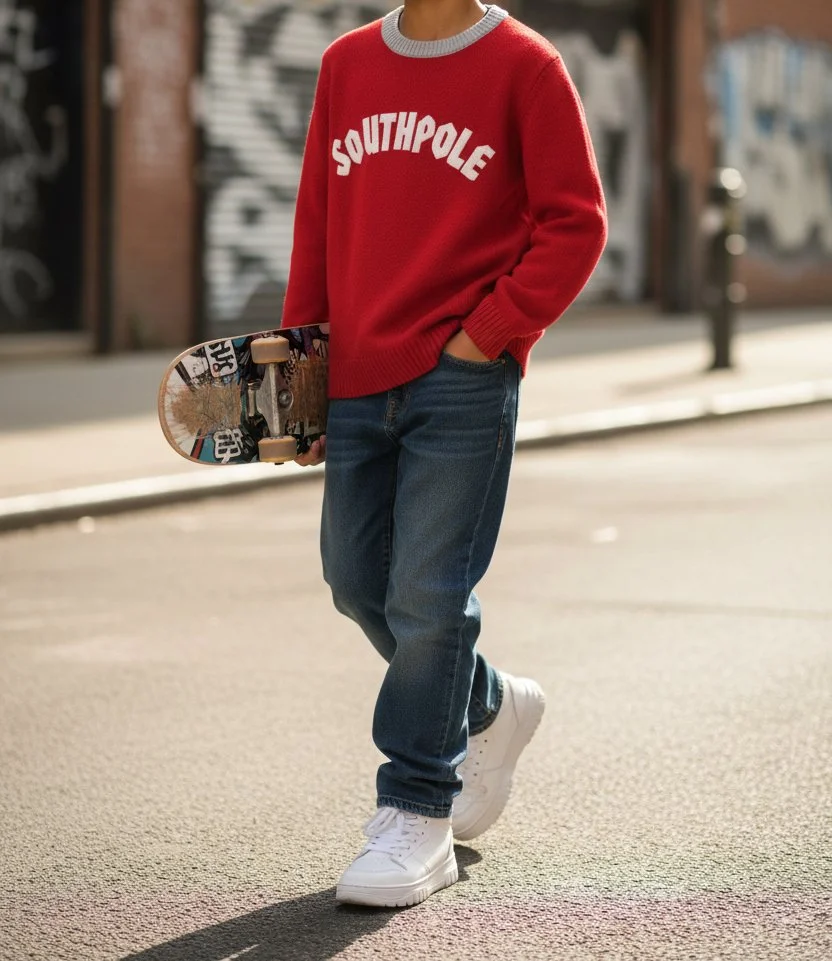 Southpole Red Knit Sweater