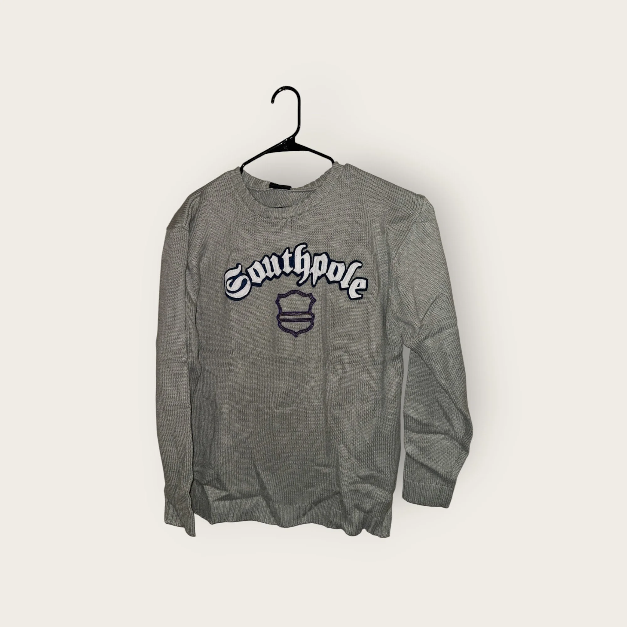 Southpole H.Grey Purple Emblem Knit Sweater.jpg