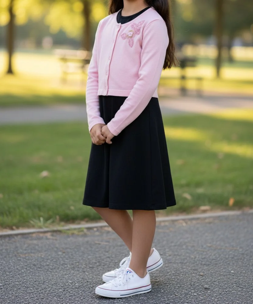 Disorderly Kids Pink Top Black Dress 2 Piece