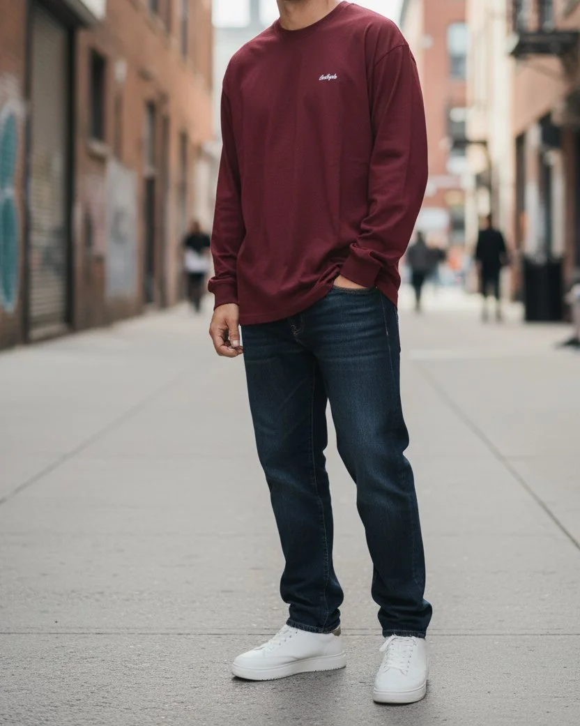 Southpole Burgundy Long Sleeve