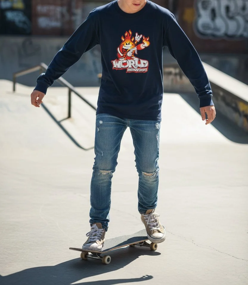 90s World Industries "Midnite Flameboy"  Long Sleeve