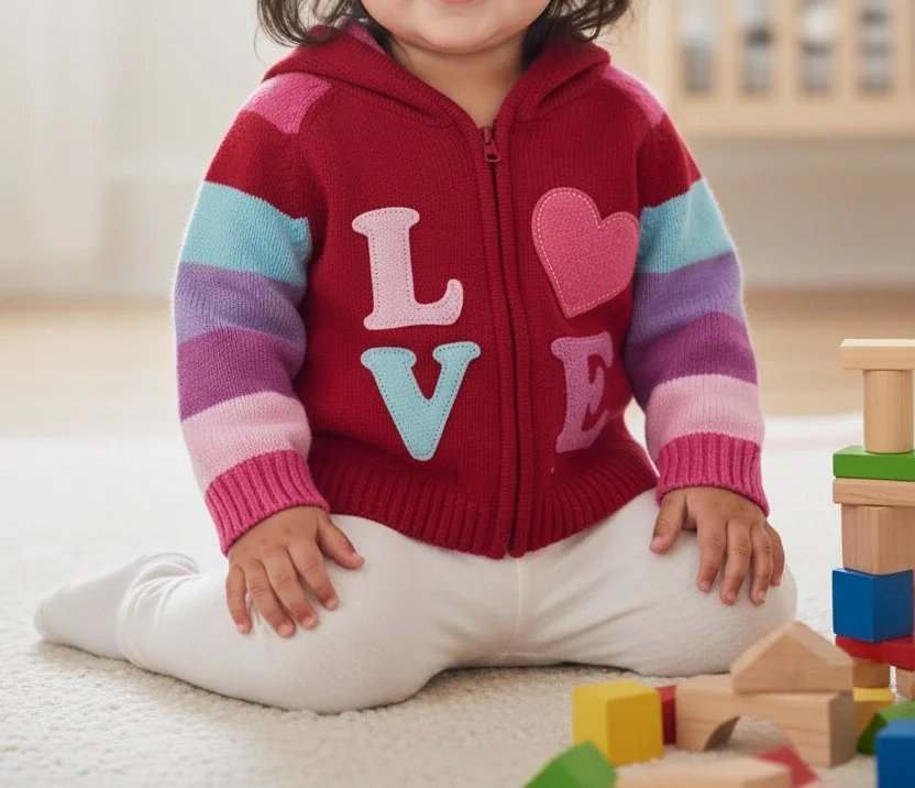 "Love" Knit Zip-Up Jacket