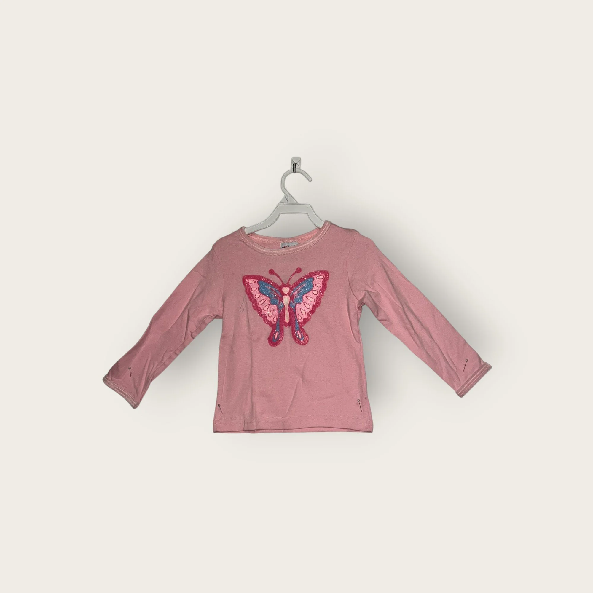 Okie Dokie Pink Sparkly Butterfly Shirt.jpg