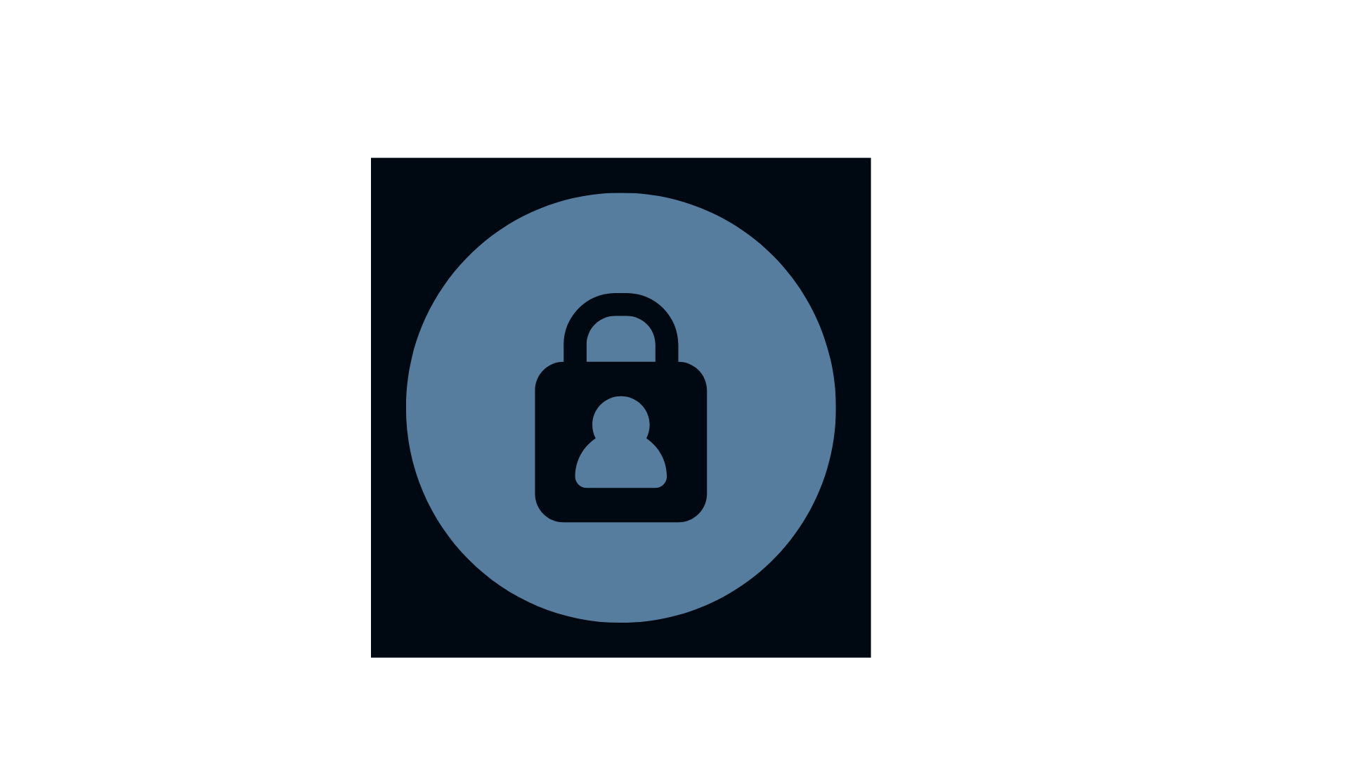 Security icon of a padlock with a person silhouette inside, indicating privacy or account security.