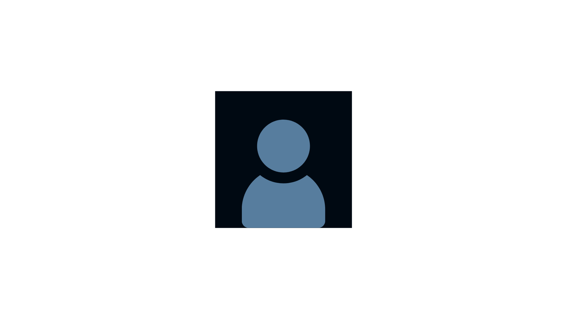 Silhouette of a person, representing a user profile or avatar, on a dark background.