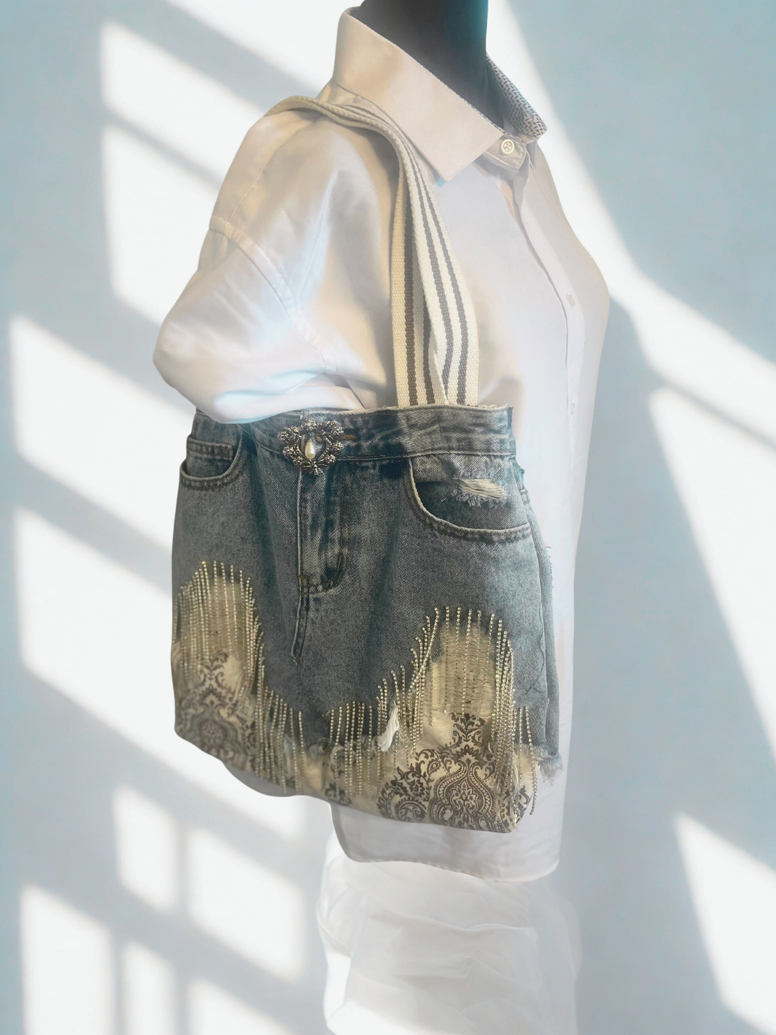 The Renaissance Fringe Tote - Damask Revival Edition