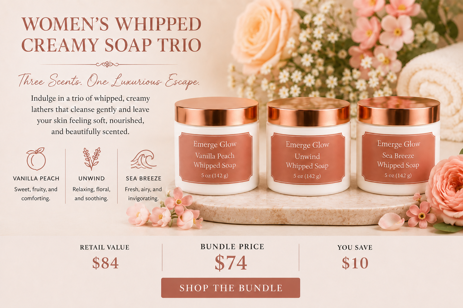 Women's Whipped Creamy Soap Trio