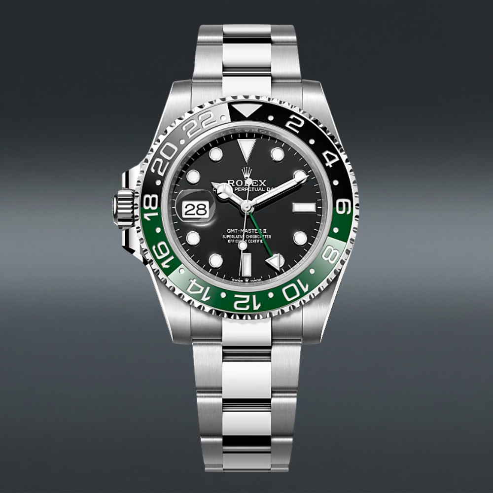 Rolex GMT-Master II | Oystersteel | Green & Black Bezel | Left-Handed Crown