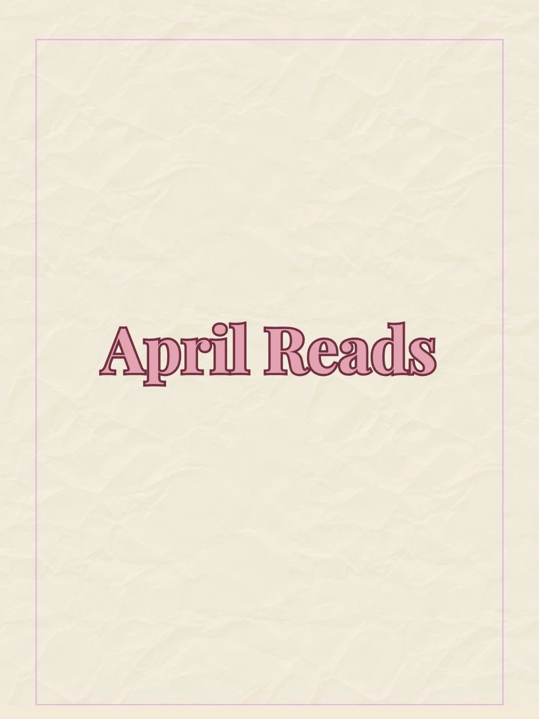 Even though I feel like I had a pretty productive month of reading and I enjoyed the books that I read in April, I will admit that I am in a little bit of a reading slump. My usual favorite genres don't feel interesting to me right now and I'm hoping