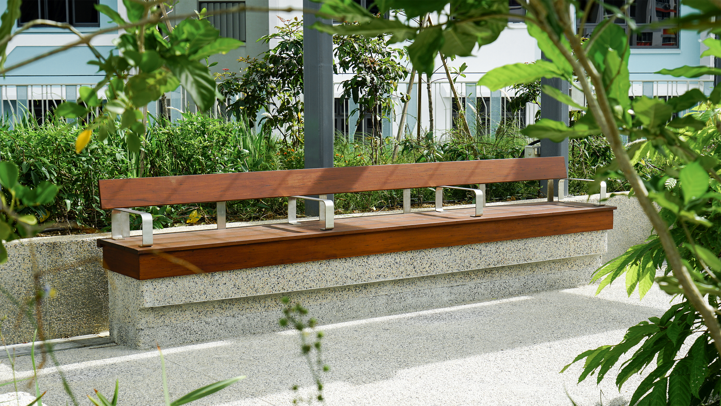 Onewood Timber Bench in Outdoor Setting