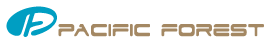 Pacific Forest logo in blue and gray.