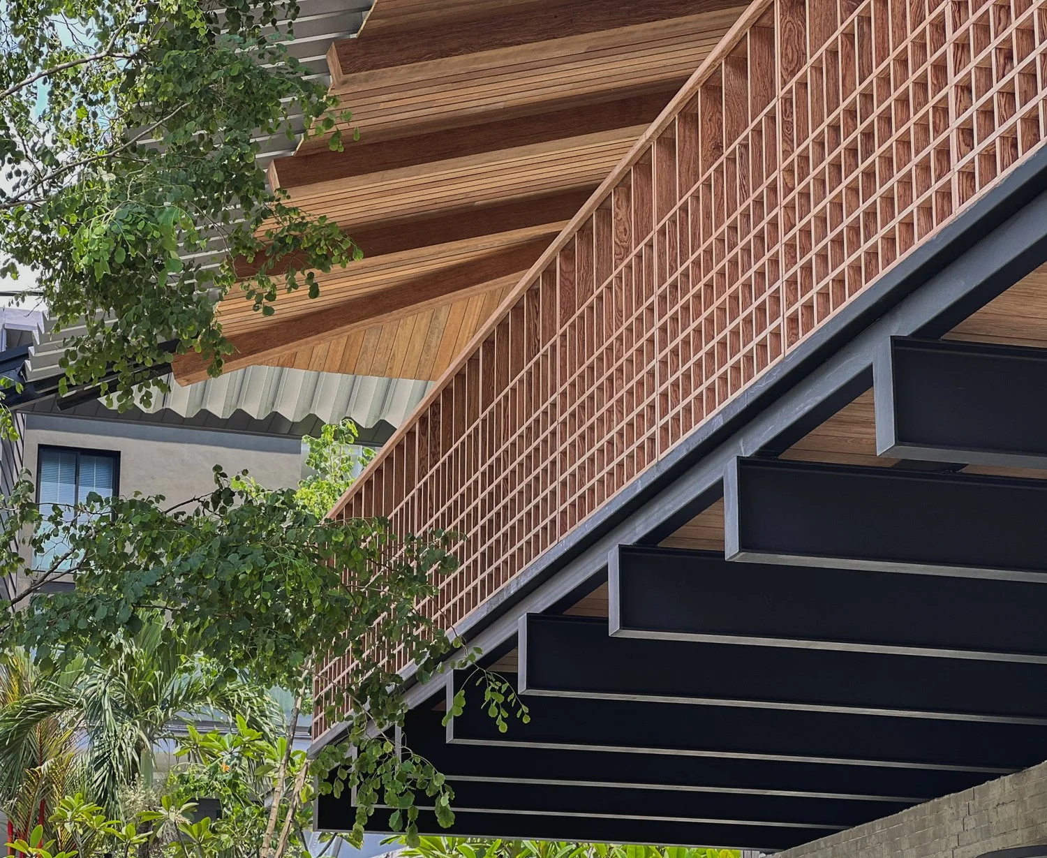 ONEWOOD Lattice Facade and Timber Structure Beams