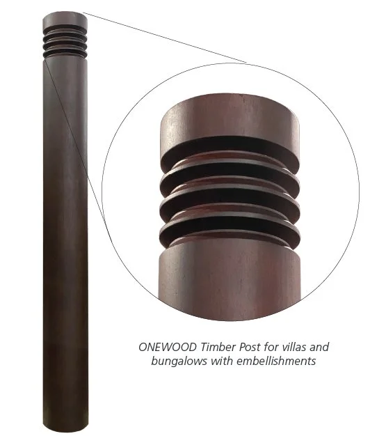 Onewood Round Post with Embelishment