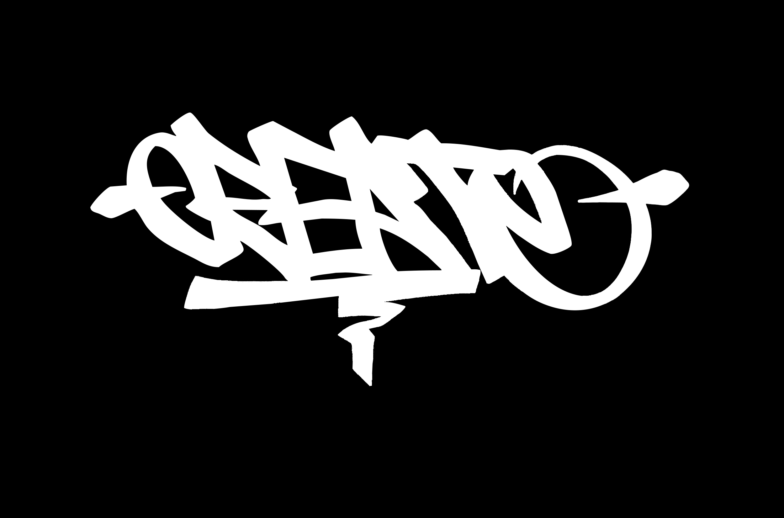 CREate logo, a black-and-white graffiti-style wordmark hand-drawn by tattoo artist Cody Eckenrode.