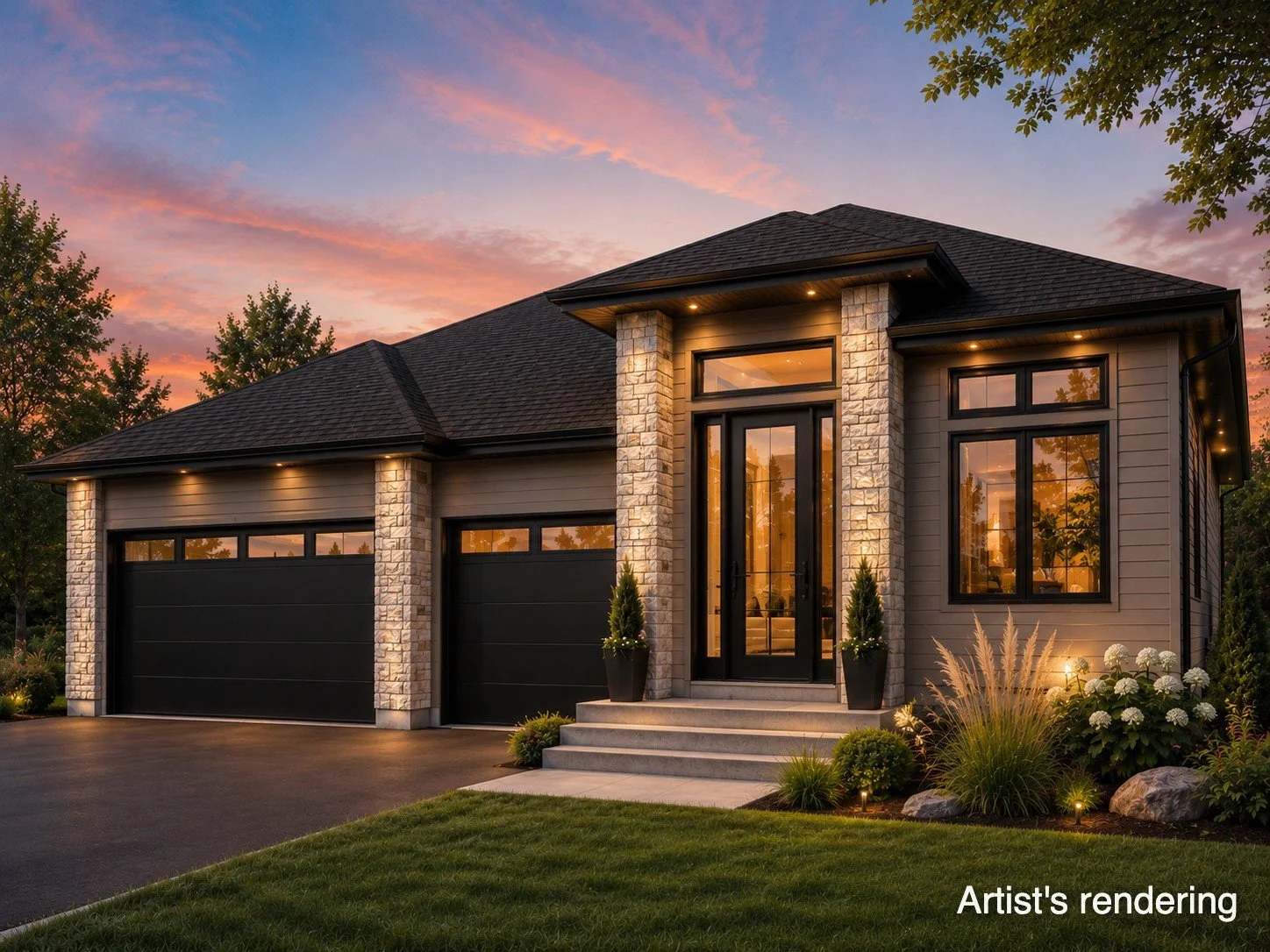 Rendering of a modern bungalow by County Homes